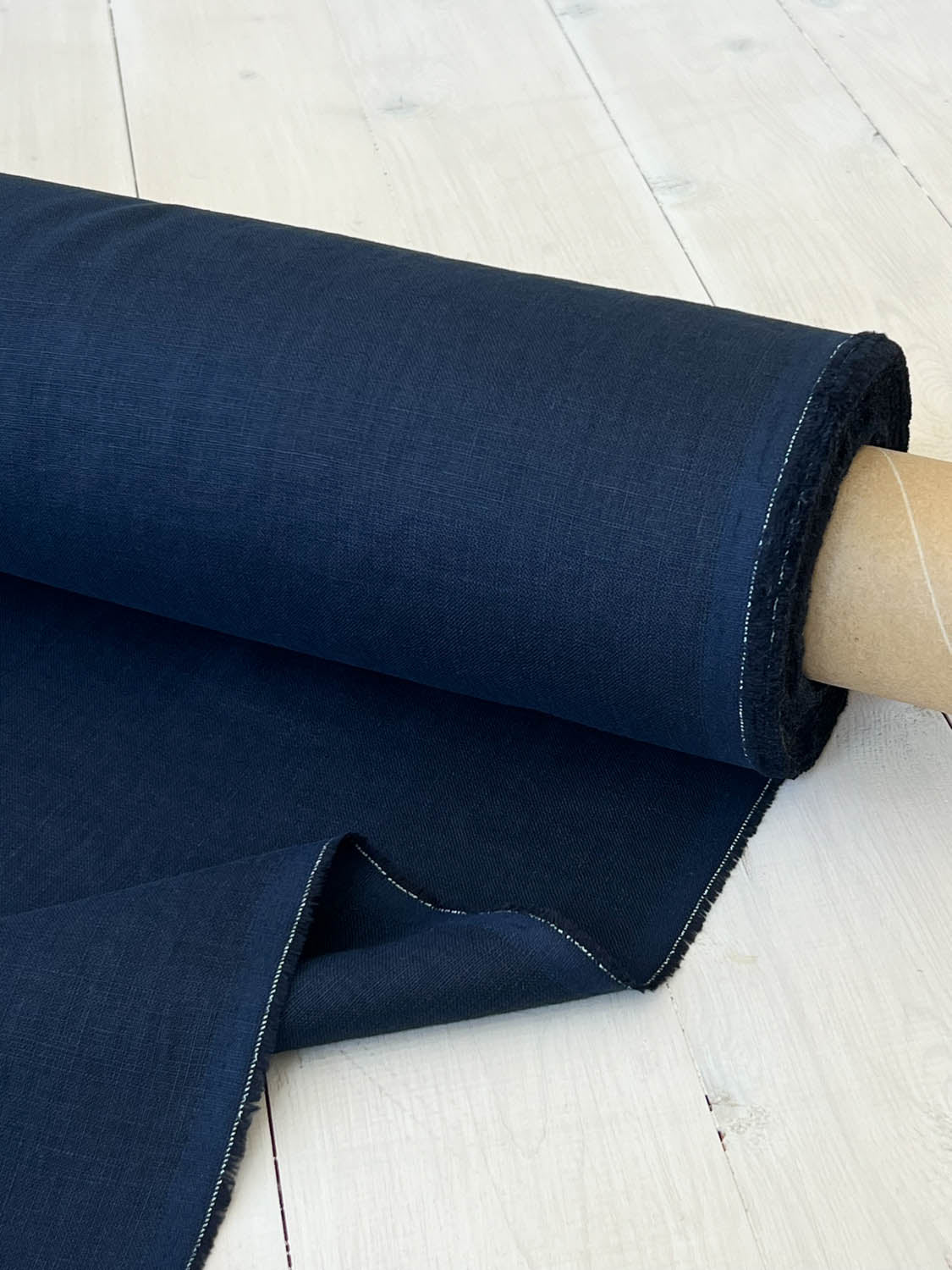 Dark Blue Linen Fabric