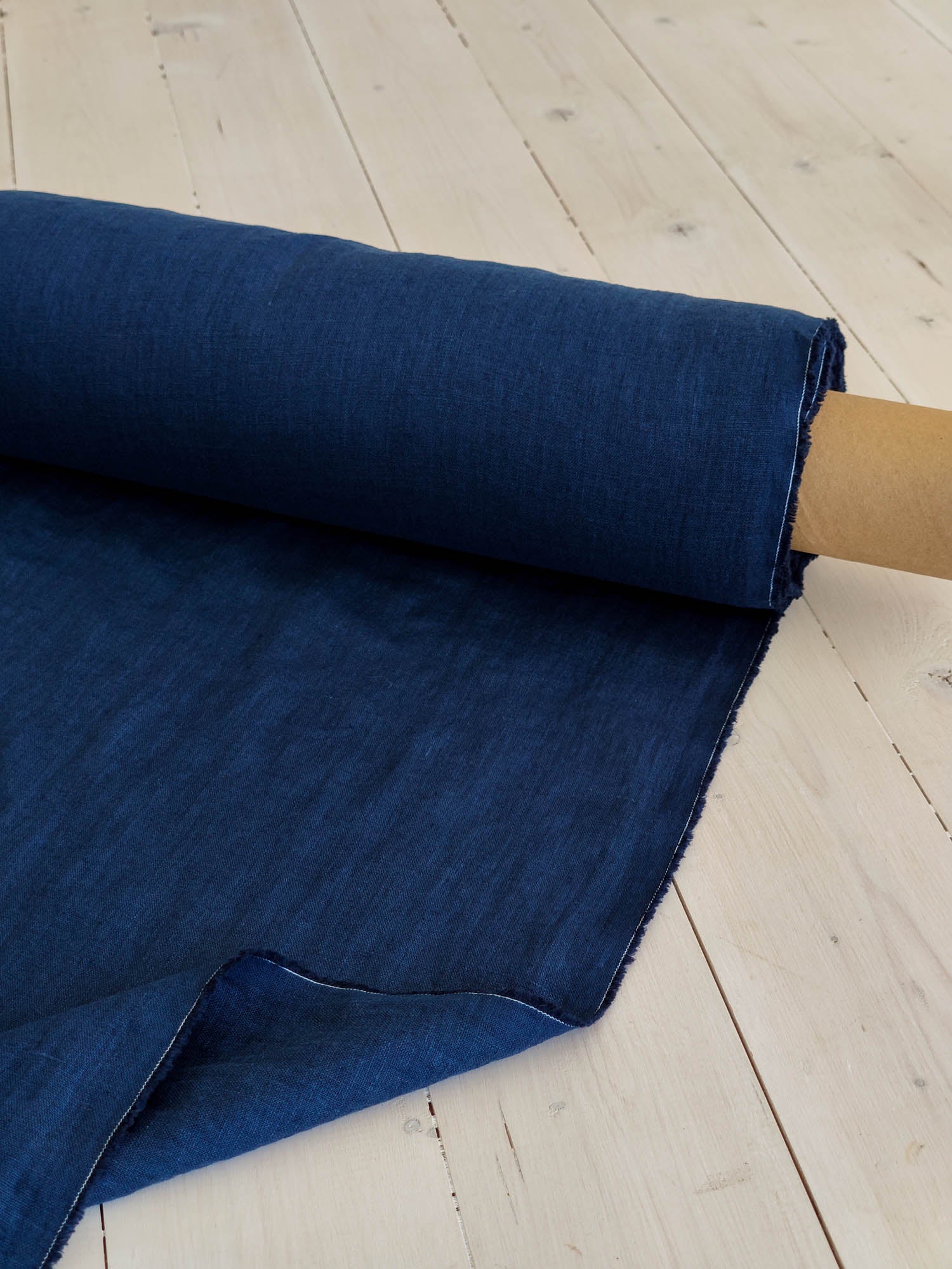 Midnight Blue Linen Fabric