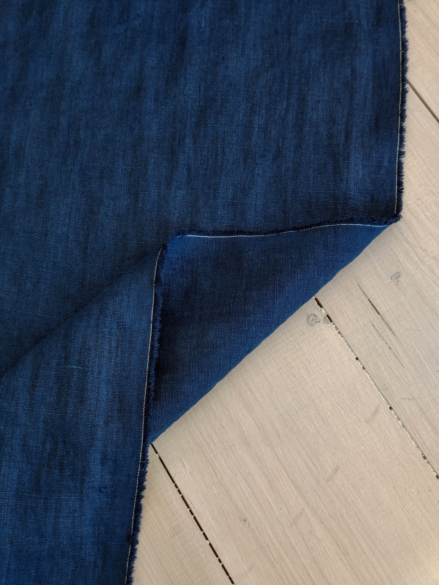 Midnight Blue Linen Fabric
