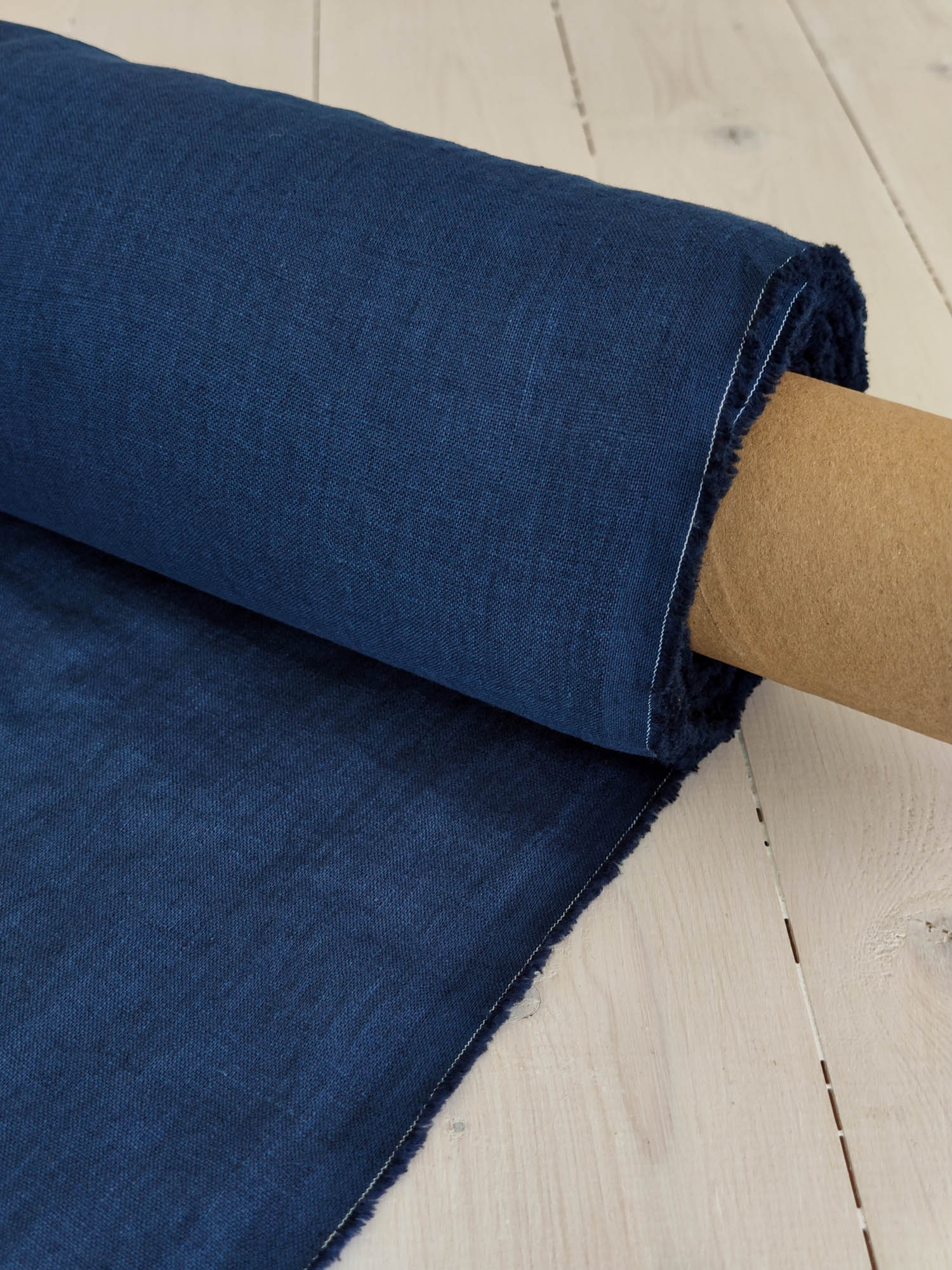 Midnight Blue Linen Fabric