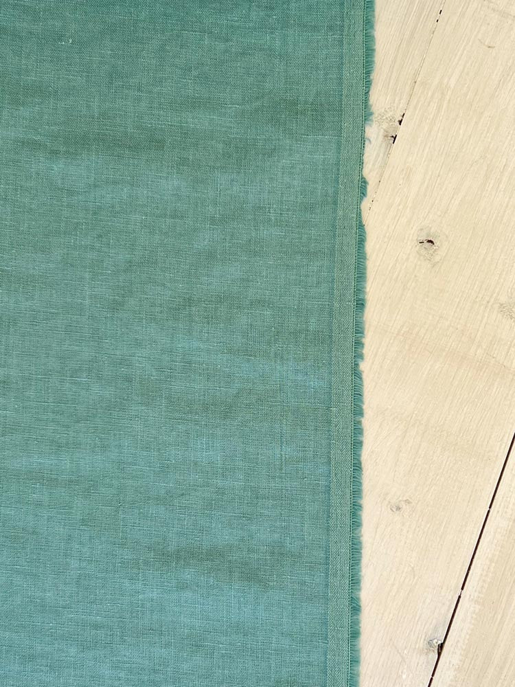 Aqua haze linen fabric - earthytextiles