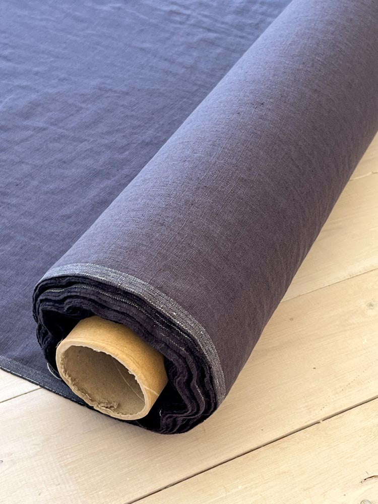 Blue Granite Linen Fabric - earthytextiles