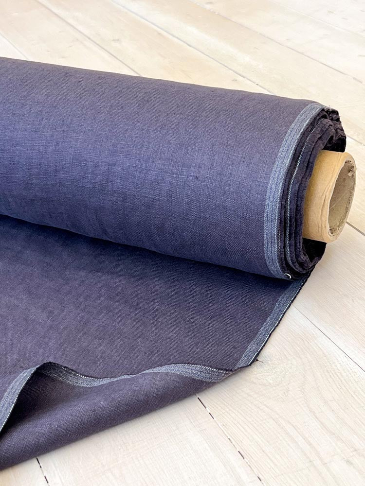 Blue Granite Linen Fabric - earthytextiles