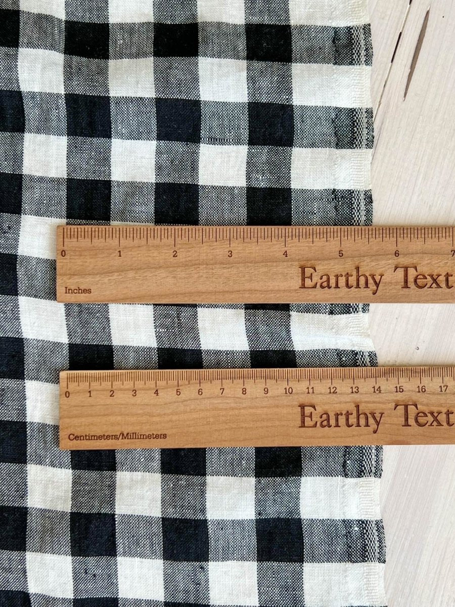 Checkered linen fabric, style 2 - earthytextiles