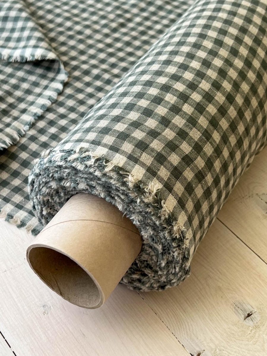 Checkered linen fabric, style 3 - earthytextiles
