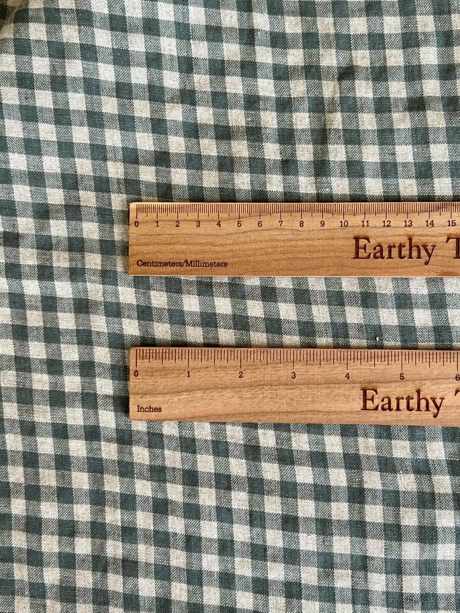 Checkered linen fabric, style 3 - earthytextiles