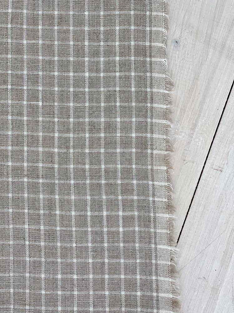 Checkered linen fabric, style 6 - earthytextiles