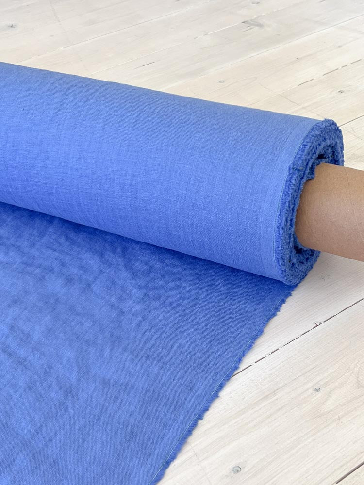Granada sky linen fabric - earthytextiles