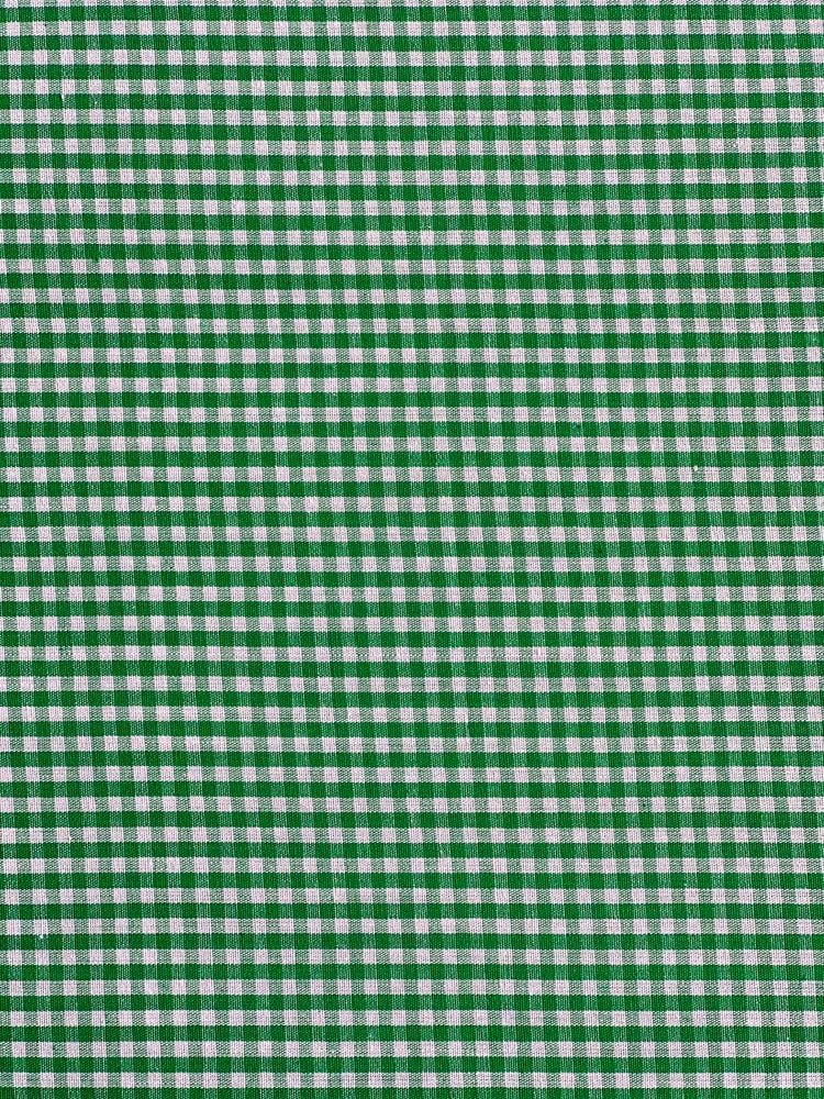 Green gingham cotton - earthytextiles