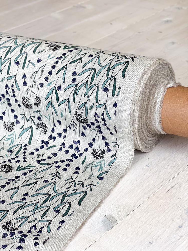 Lavender linen fabric, Style 1 - earthytextiles