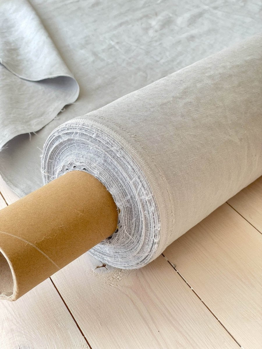 Light grey linen fabric - earthytextiles