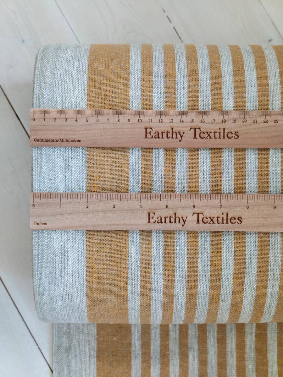 Natural narrow with yellow stripes - earthytextiles