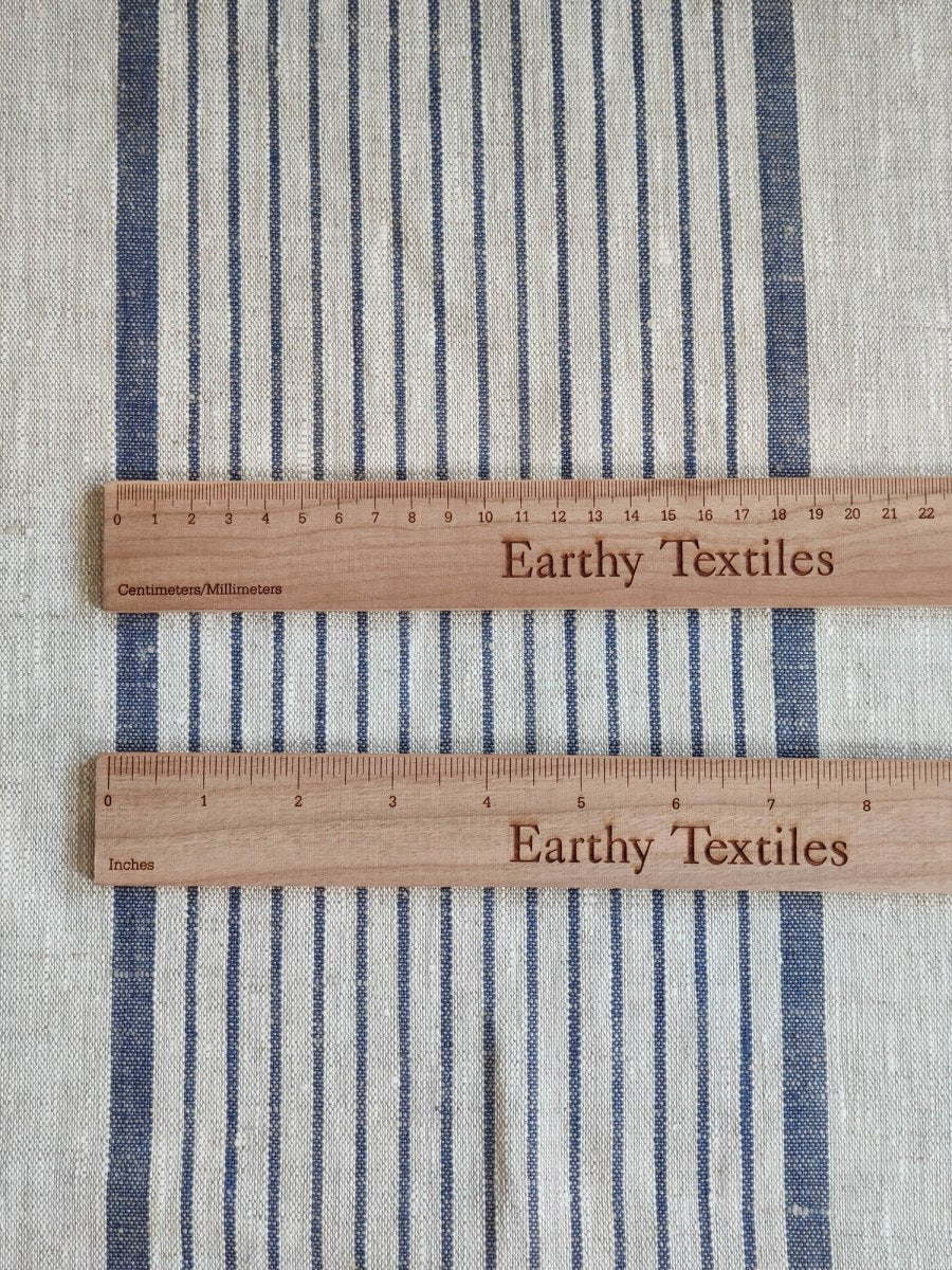 Natural with blue stripes - earthytextiles