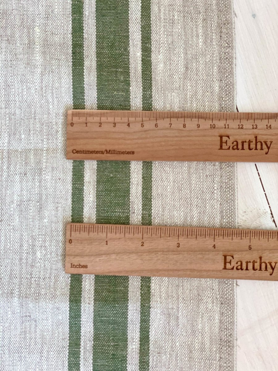 Natural with green stripes - earthytextiles