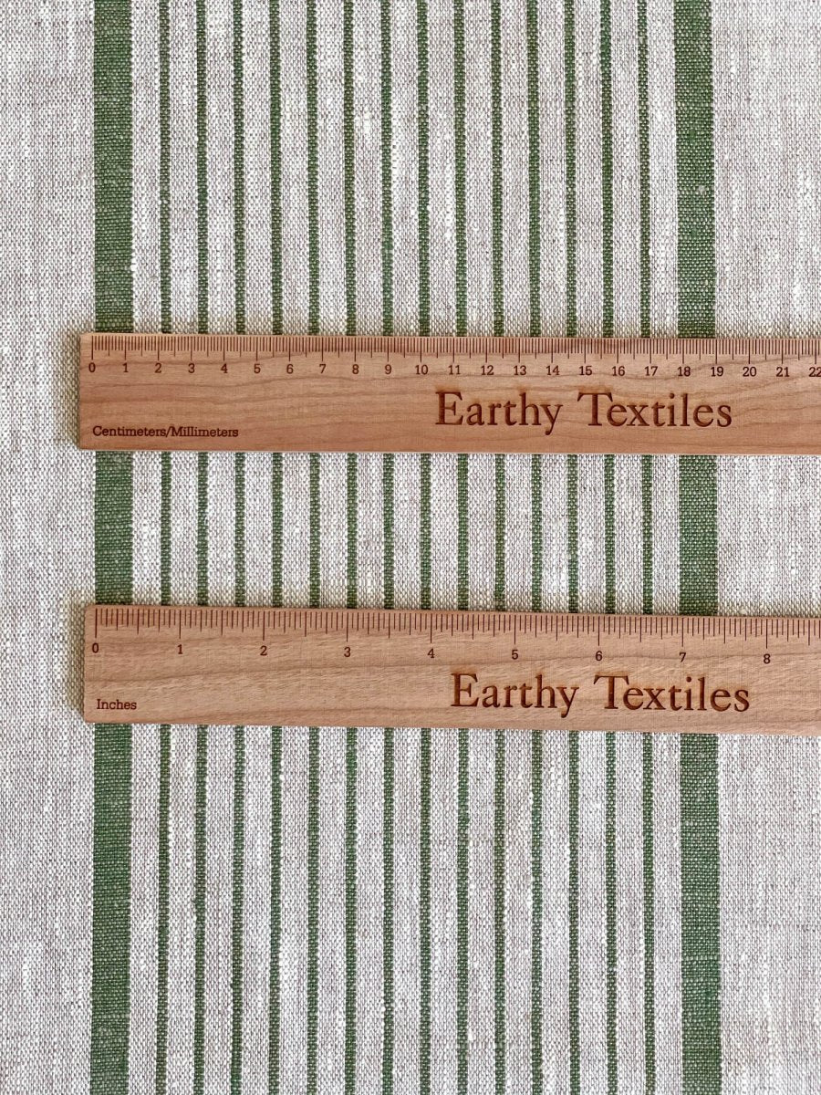 Natural with green stripes - earthytextiles