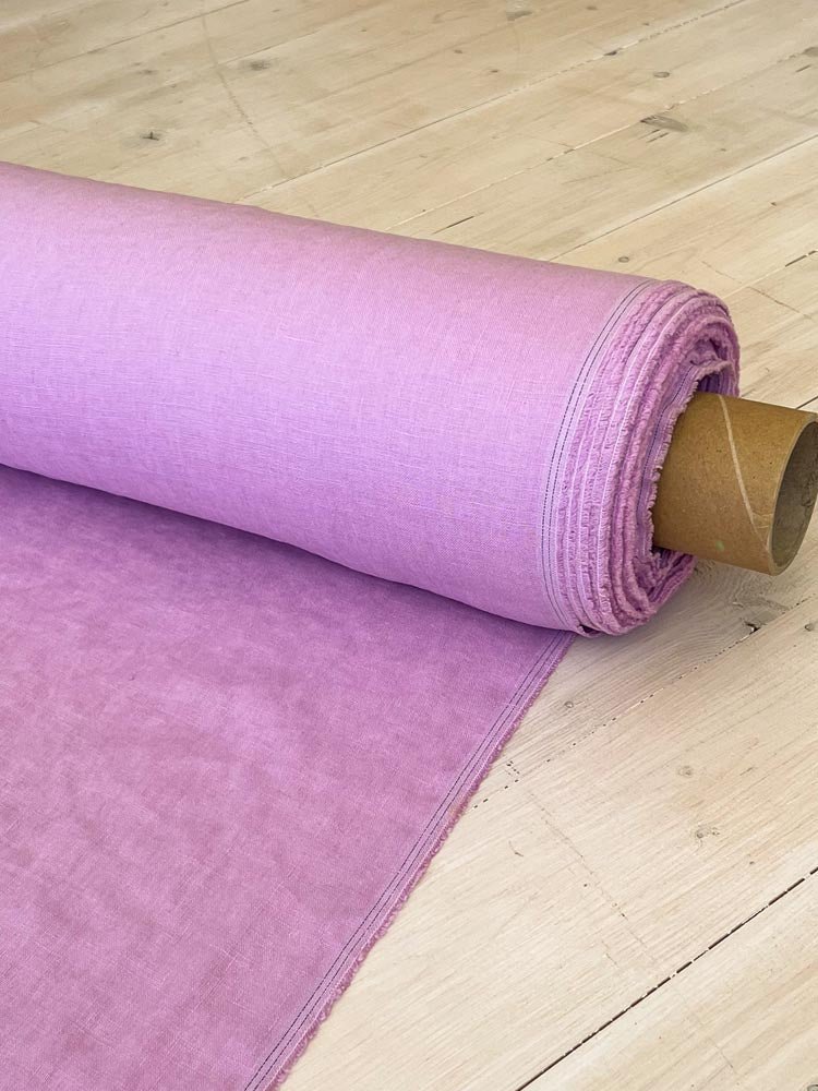 Orchid bloom linen fabric - earthytextiles