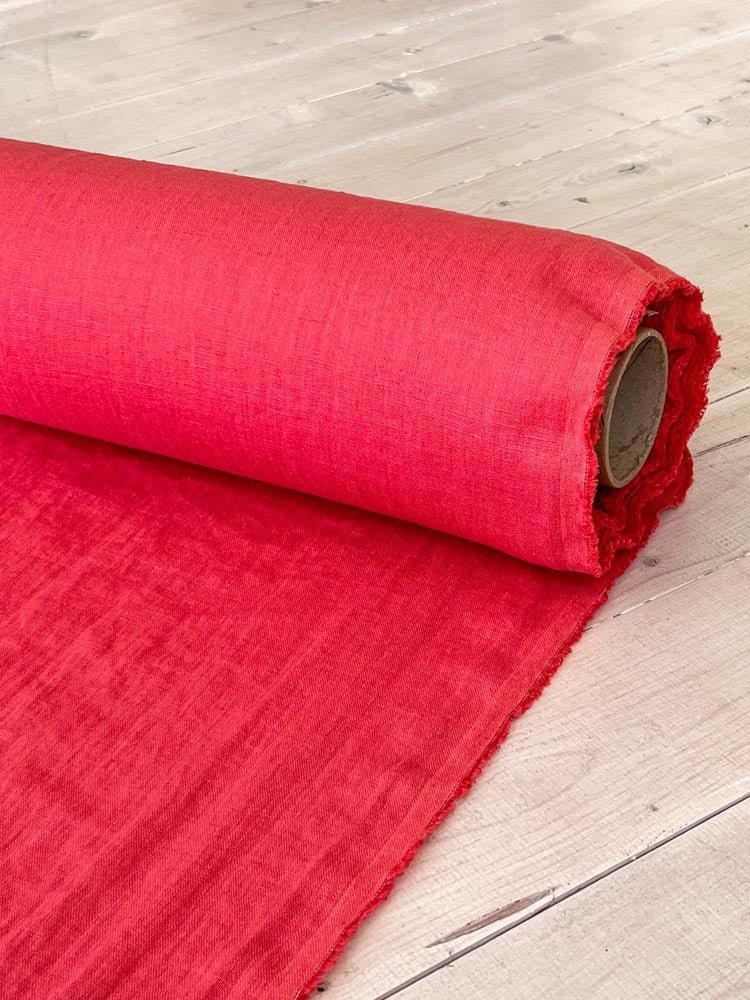 Porcelain rose linen fabric - earthytextiles