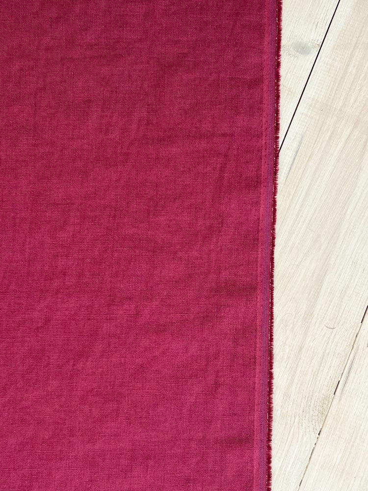 Raspberry radiance linen fabric - earthytextiles