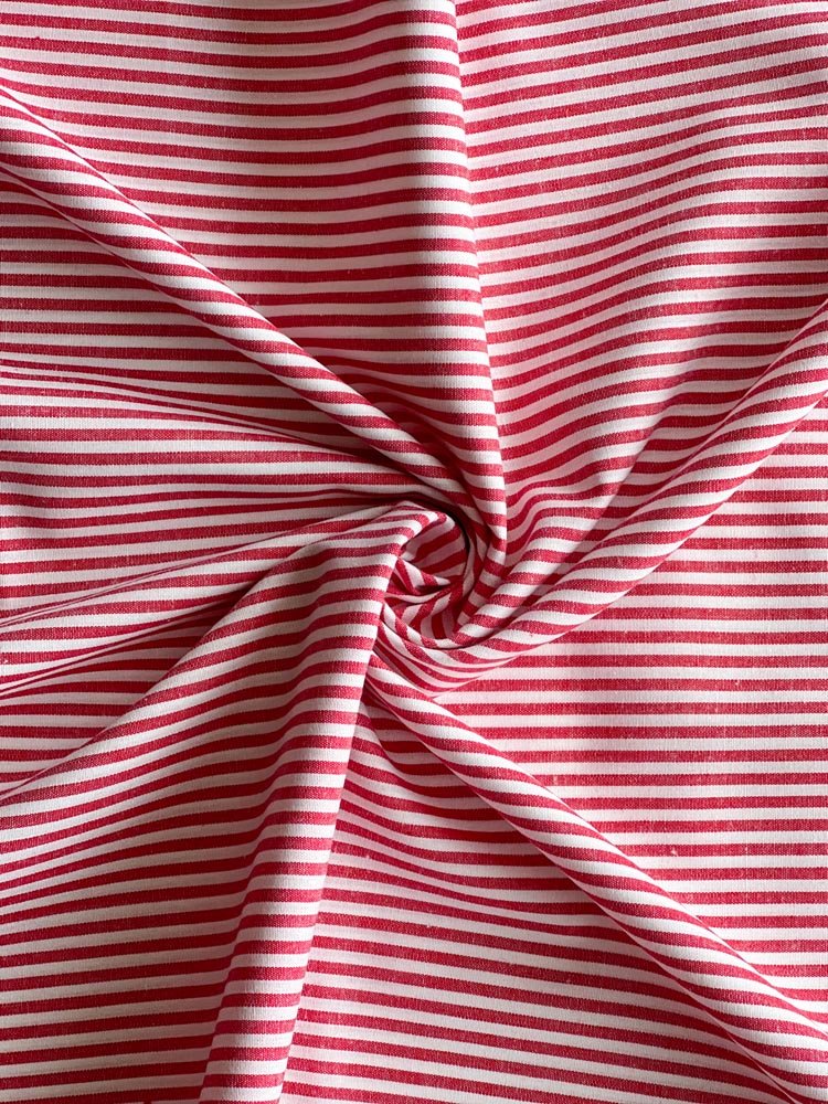 Red stripes cotton - earthytextiles