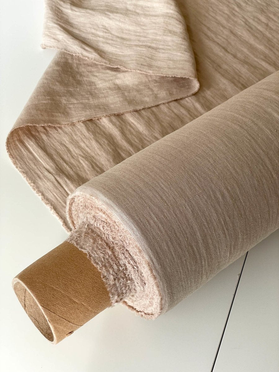 Sand linen fabric - earthytextiles