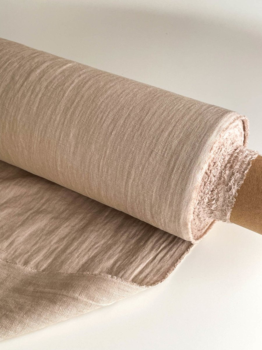 Sand linen fabric - earthytextiles