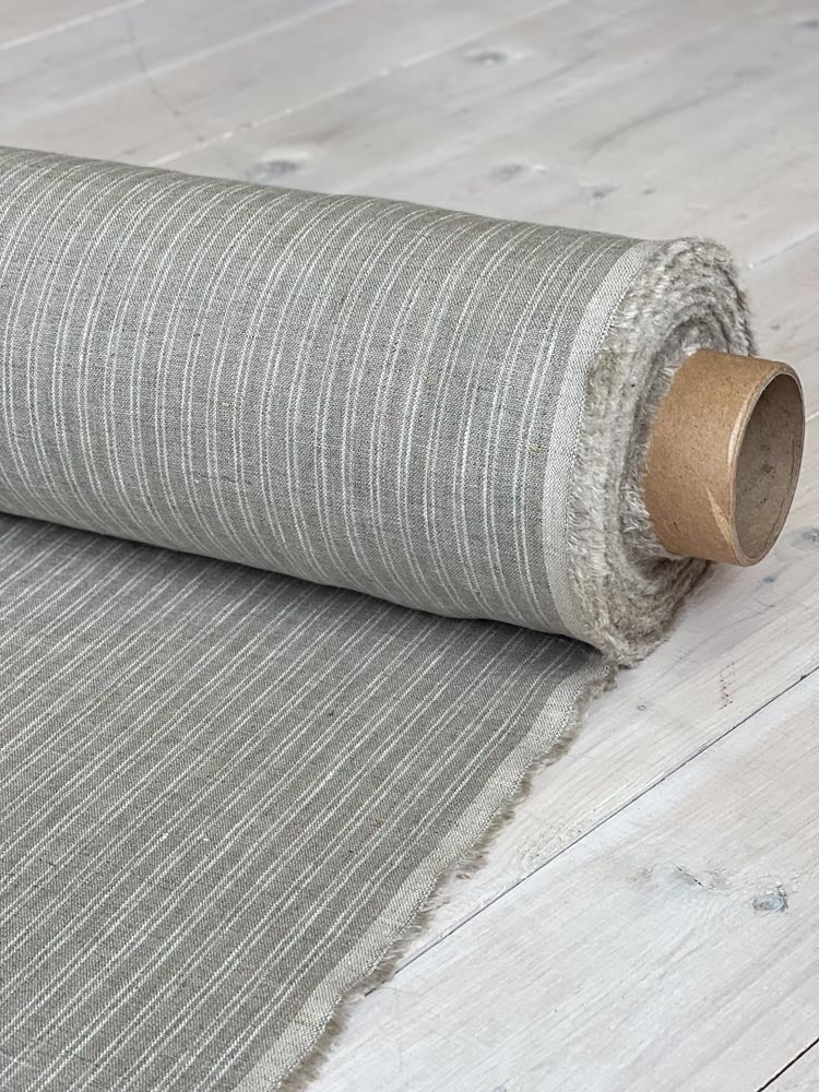 Striped linen fabric, style 10 - earthytextiles