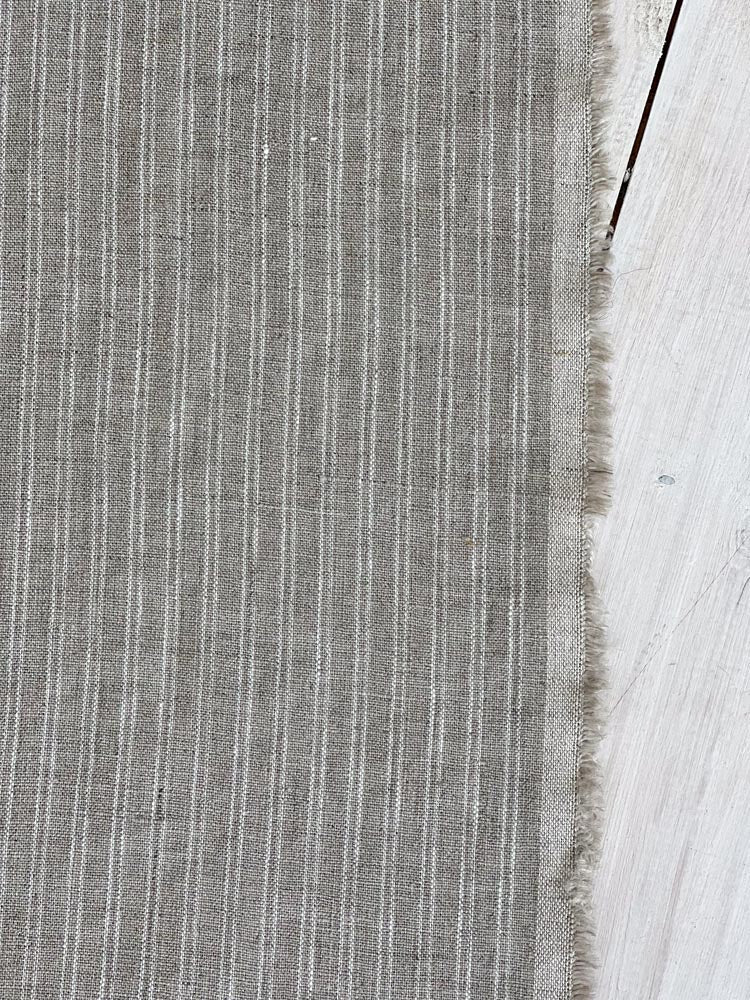 Striped linen fabric, style 10 - earthytextiles