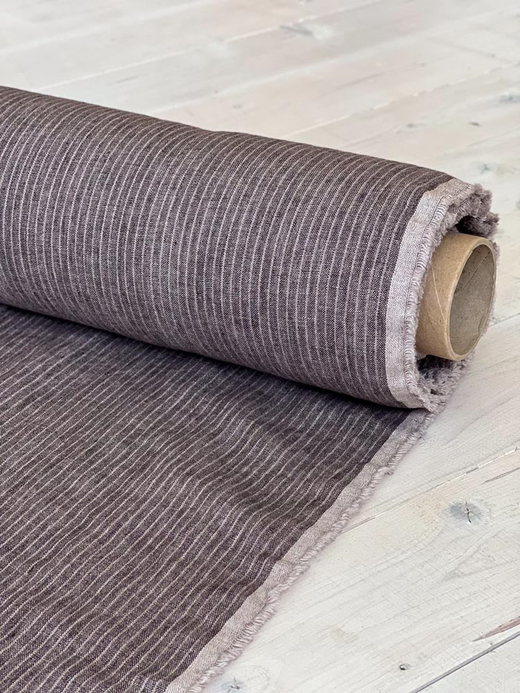 Striped linen fabric, style 12 - earthytextiles