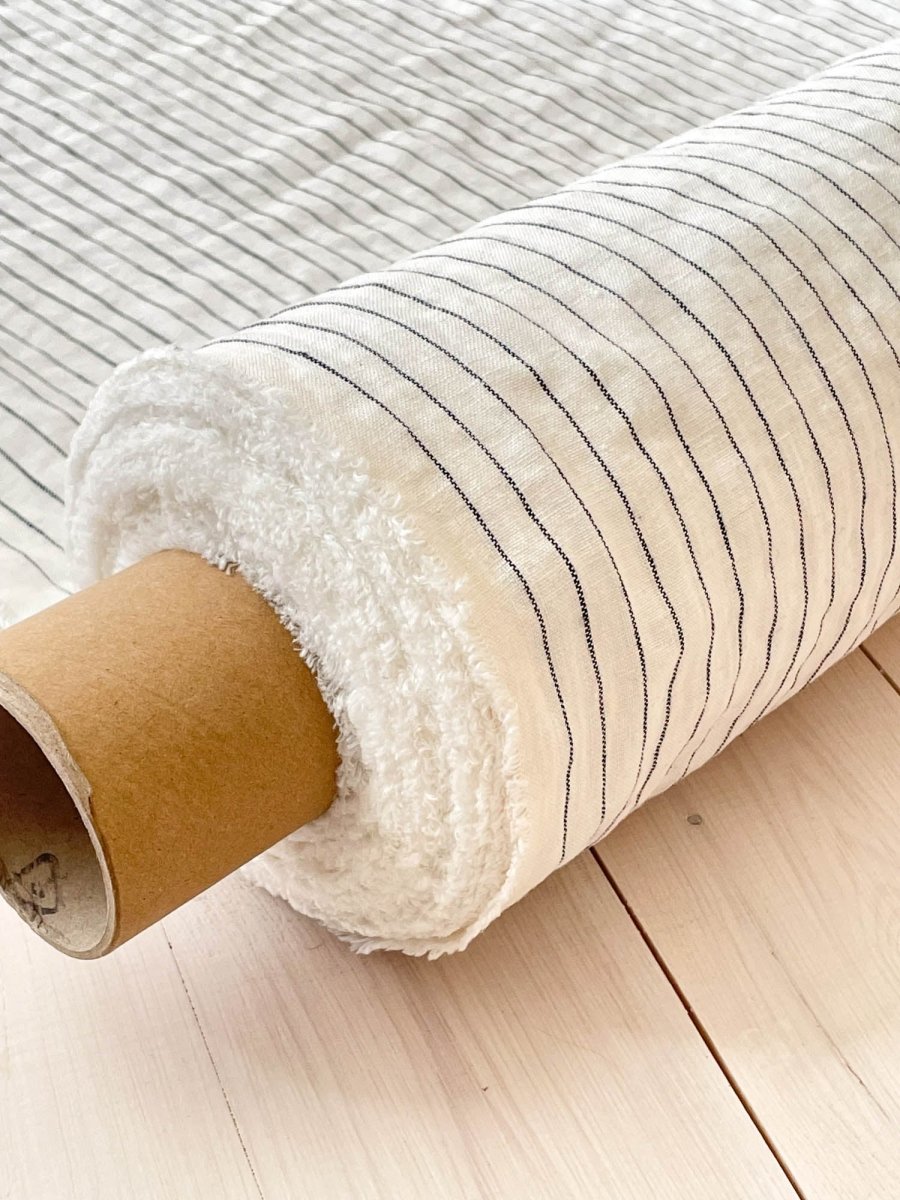 Striped linen fabric, style 3 - earthytextiles
