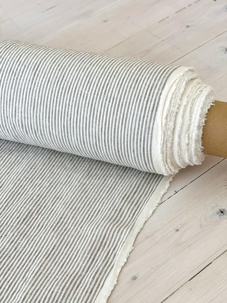 Striped linen fabric, style 4 - earthytextiles
