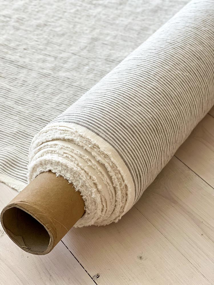 Striped linen fabric, style 4 - earthytextiles