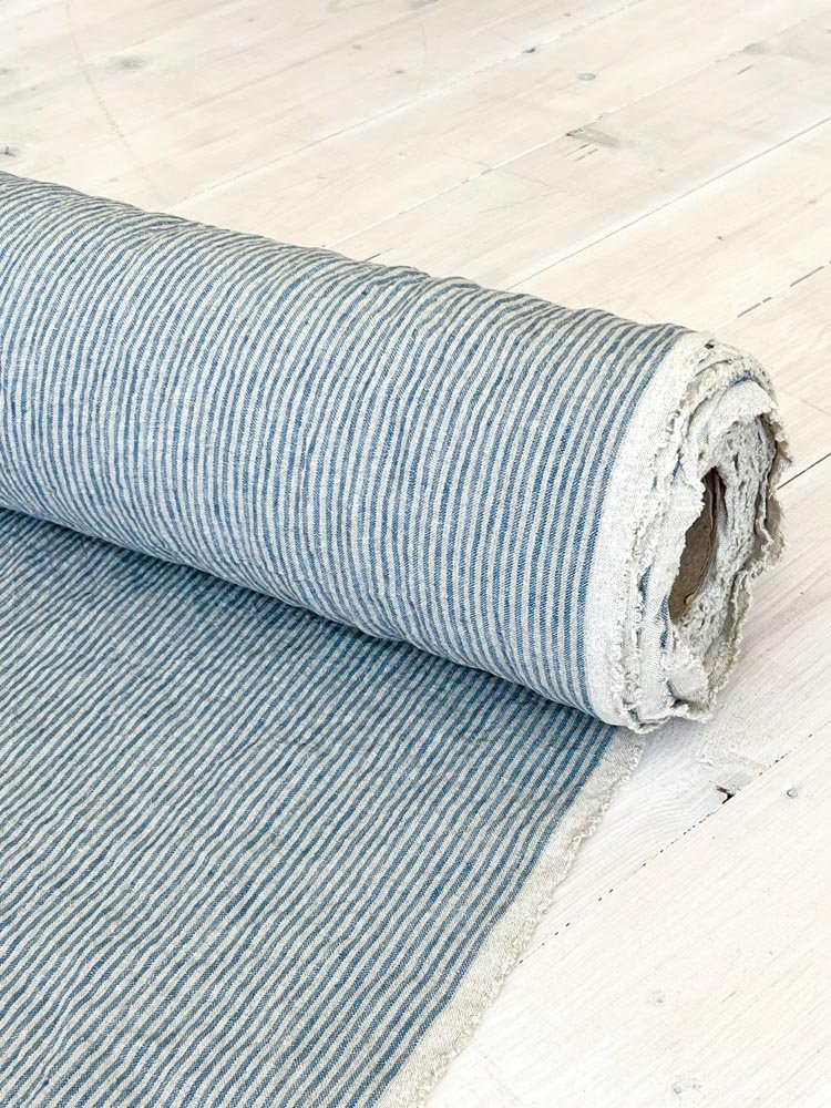 Striped linen fabric, style 5 - earthytextiles