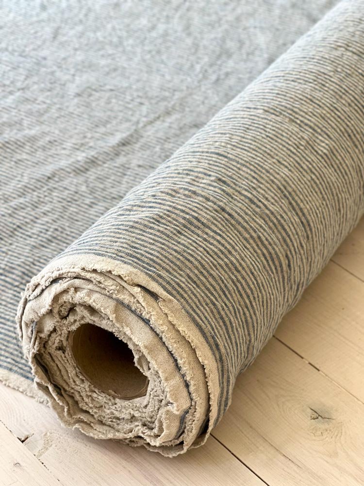 Striped linen fabric, style 5 - earthytextiles