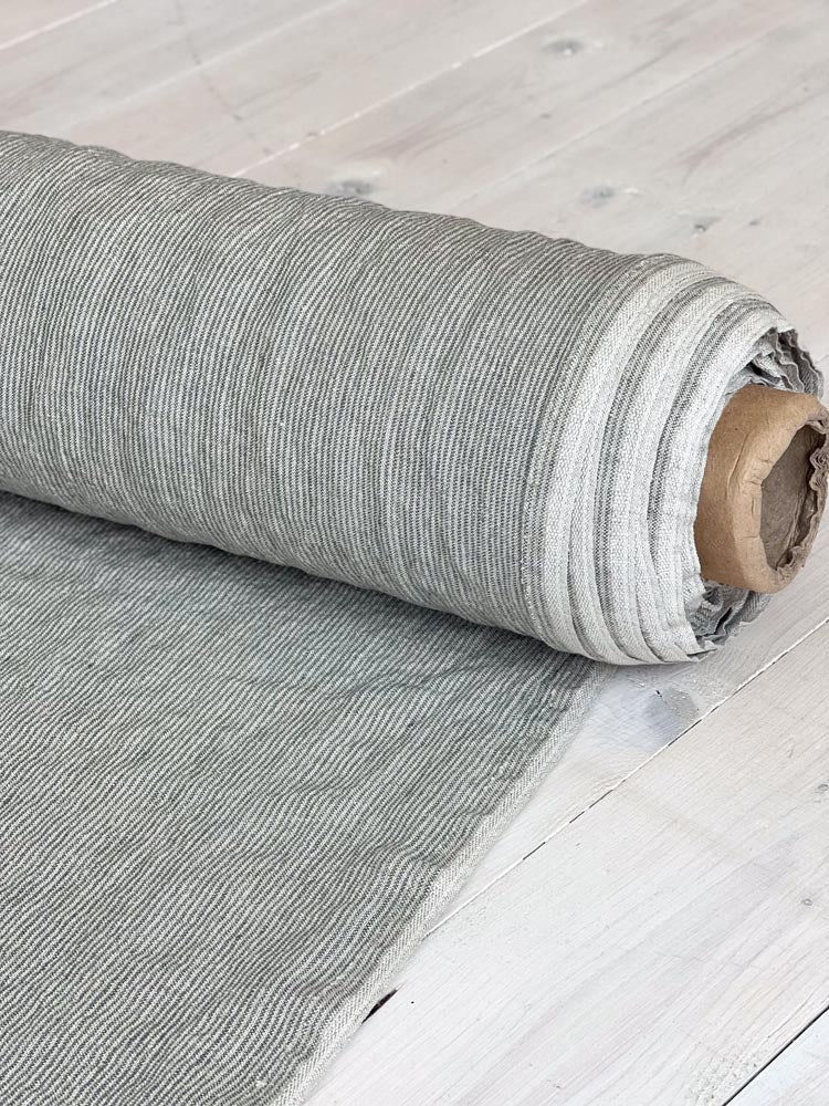 Striped linen fabric, style 6 - earthytextiles