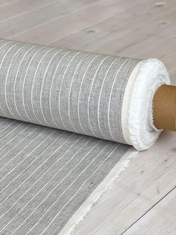 Striped linen fabric, style 9 - earthytextiles