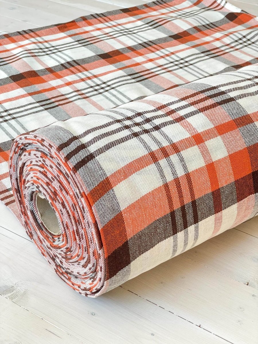 Wide linen upholstery fabric, style 1 - earthytextiles