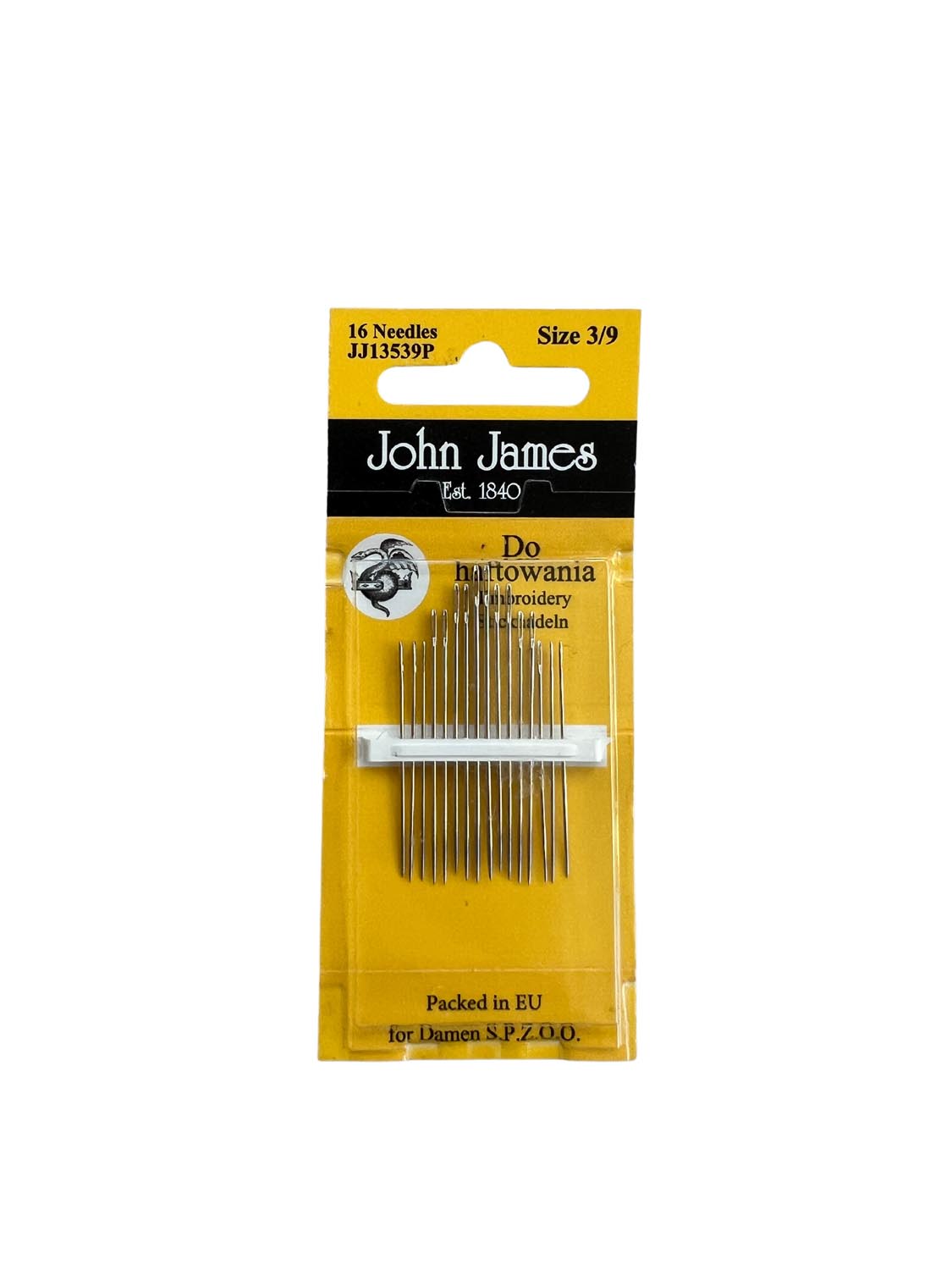 John James Embroidery Needles Assorted Sizes 3/9