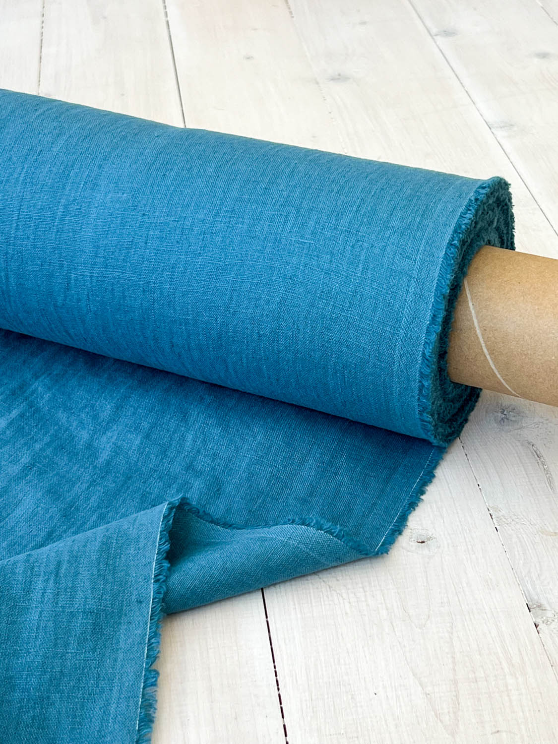 Storm Blue Linen Fabric