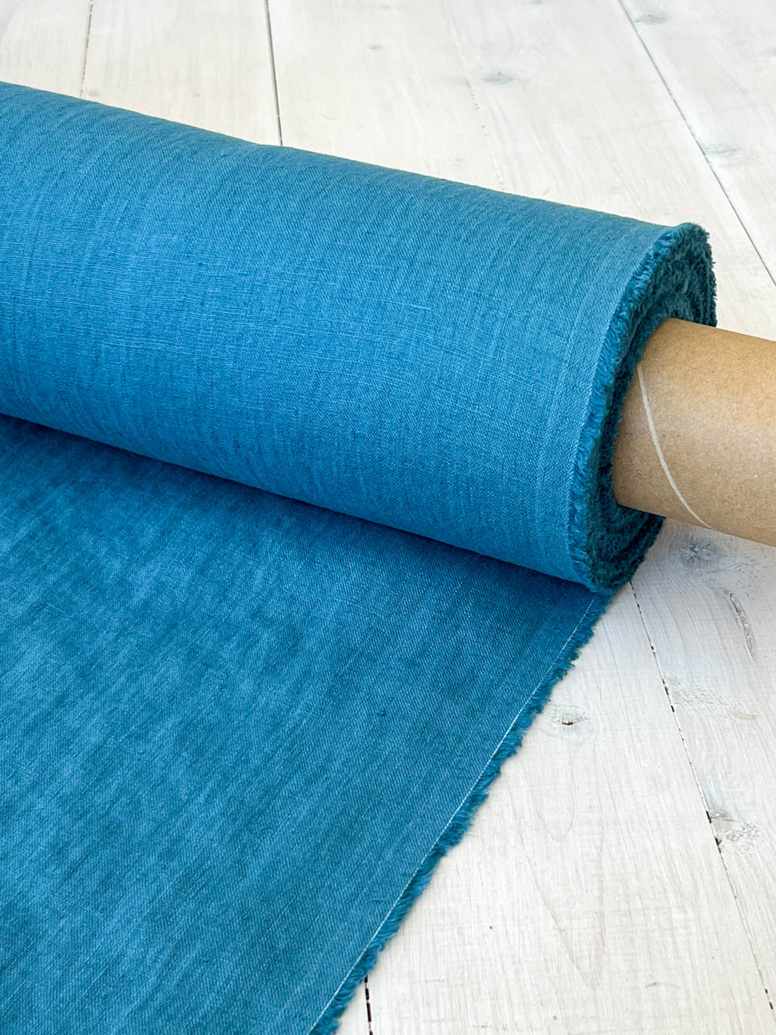 Storm Blue Linen Fabric