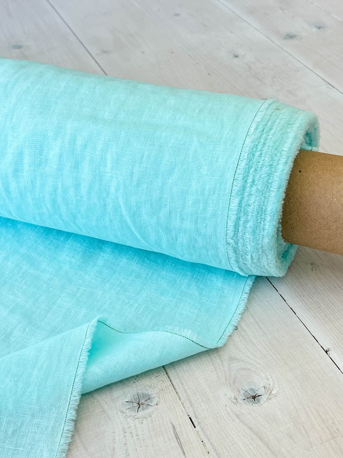 Fair Aqua Linen Fabric