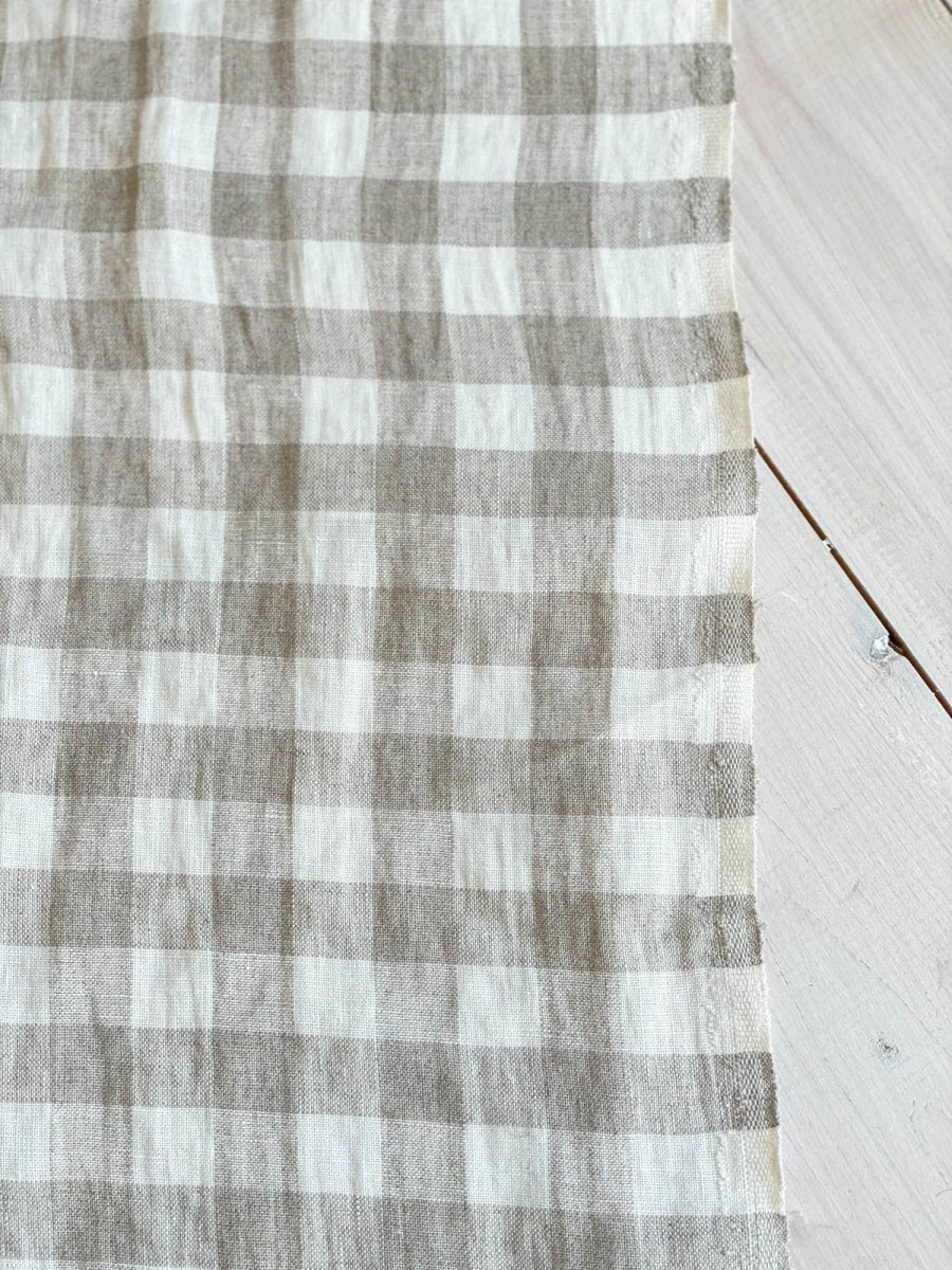 Checkered linen fabric, style 1 - earthytextiles
