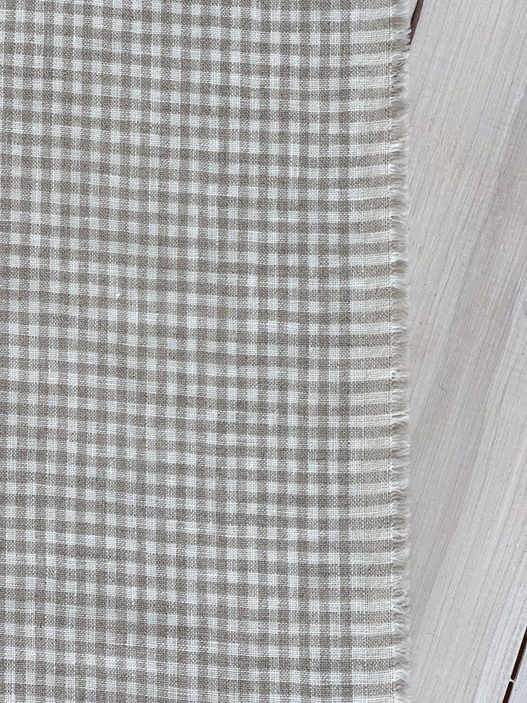 Gingham Linen Checked Linen Fabric Plaid Material Buffalo Black or Blue  Check - 55 inches Wide (Sold by The Yard) (Black & White)