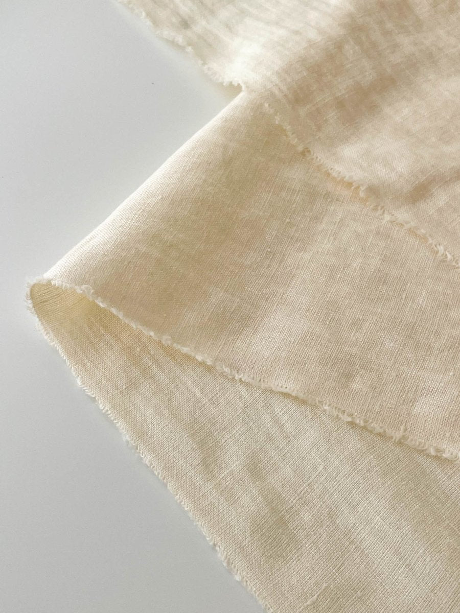 Cream linen fabric - earthytextiles