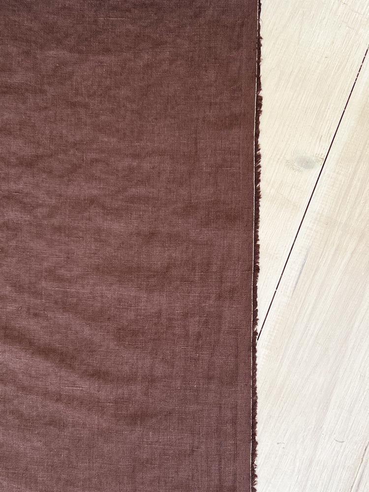Dark chocolate linen fabric - earthytextiles