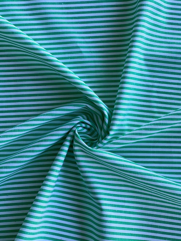 Green stripes cotton - earthytextiles