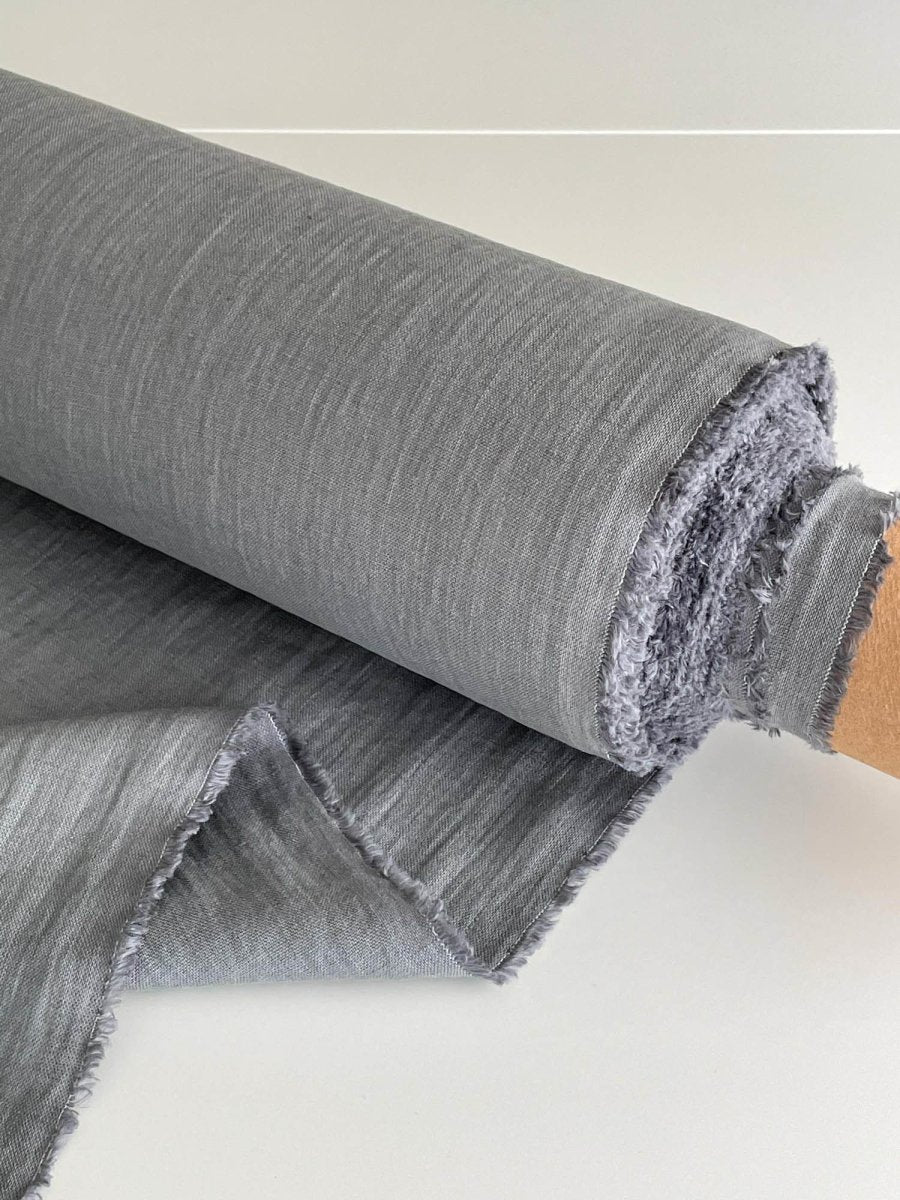Grey linen fabric - earthytextiles