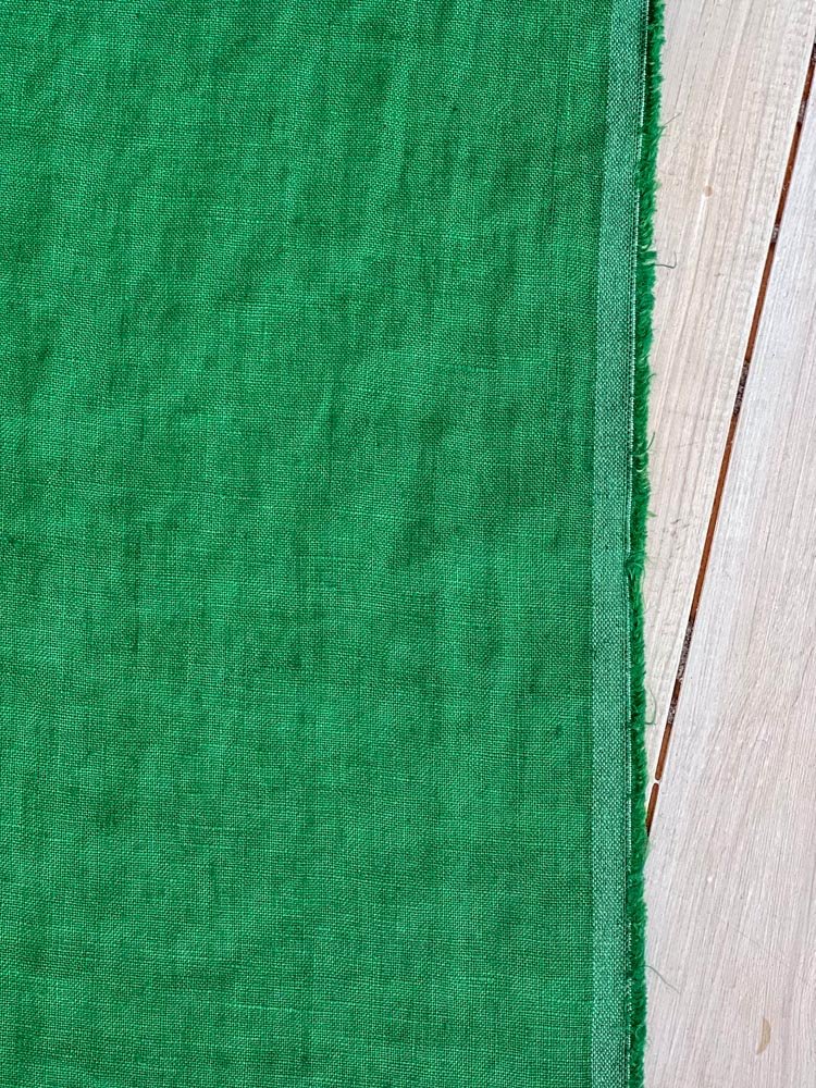 Medium green linen fabric - earthytextiles