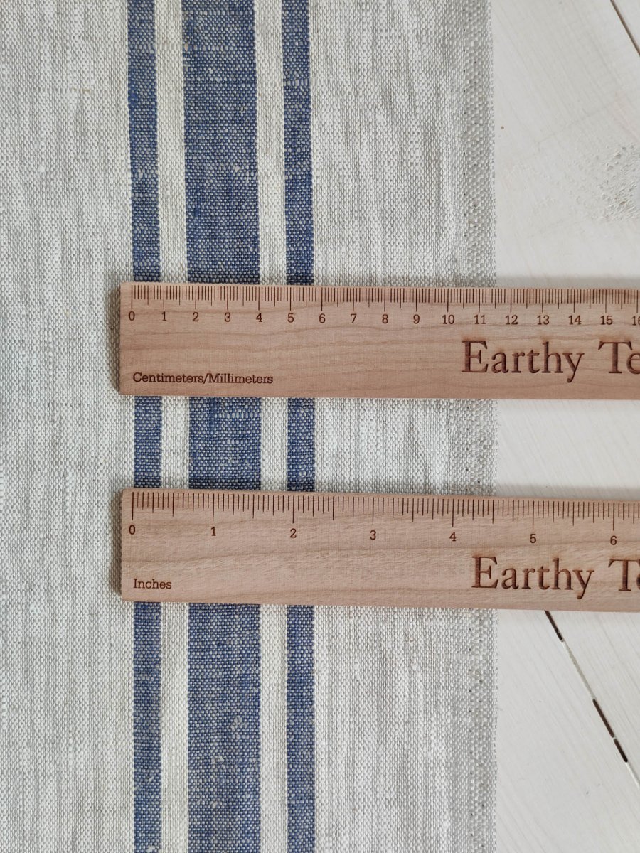 Natural with blue stripes - earthytextiles