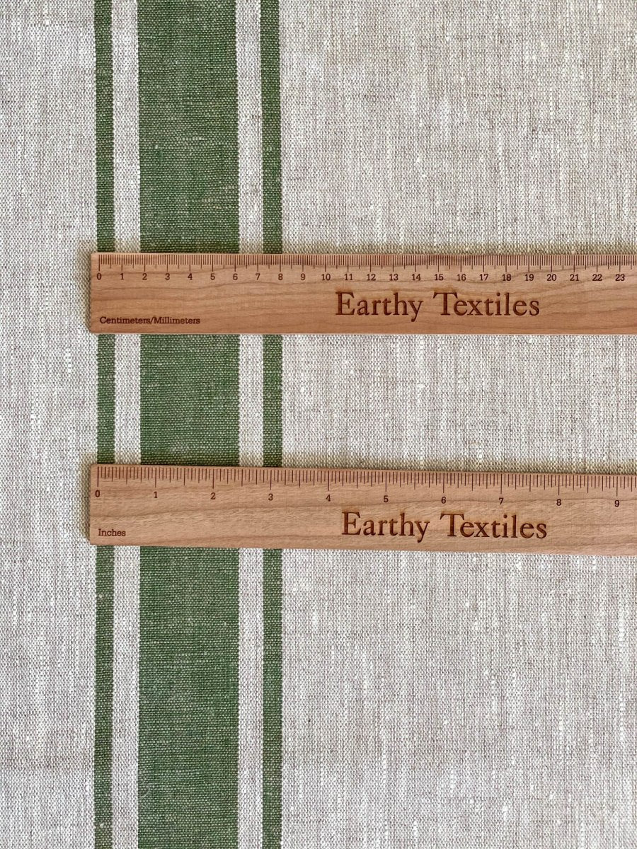 Natural with green stripes - earthytextiles
