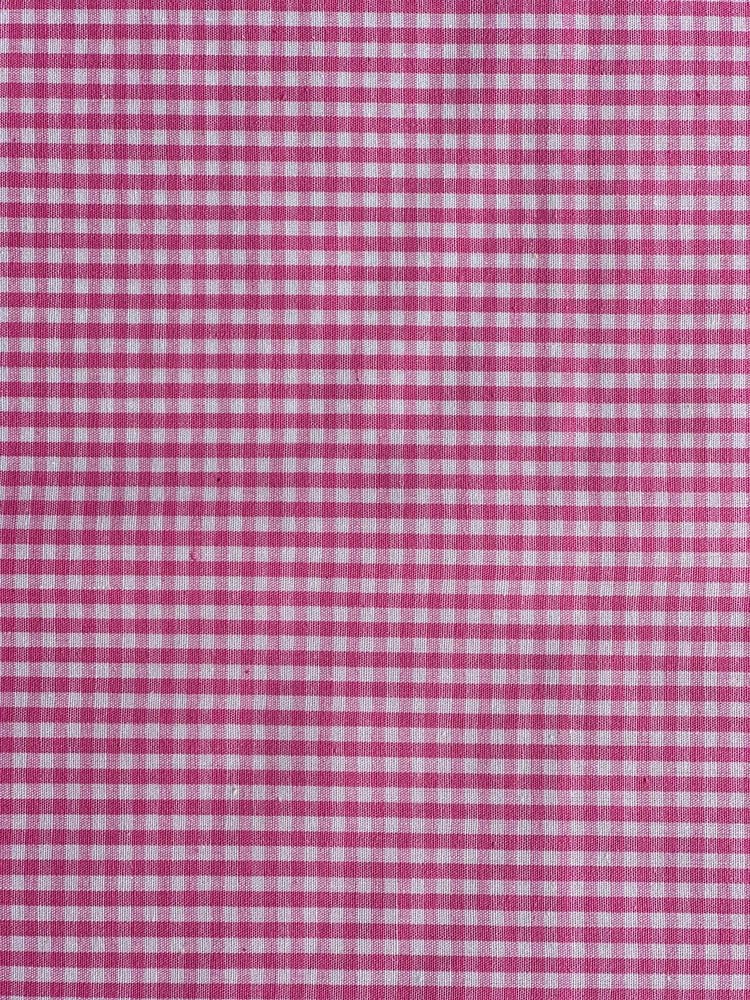 Pink gingham cotton - earthytextiles